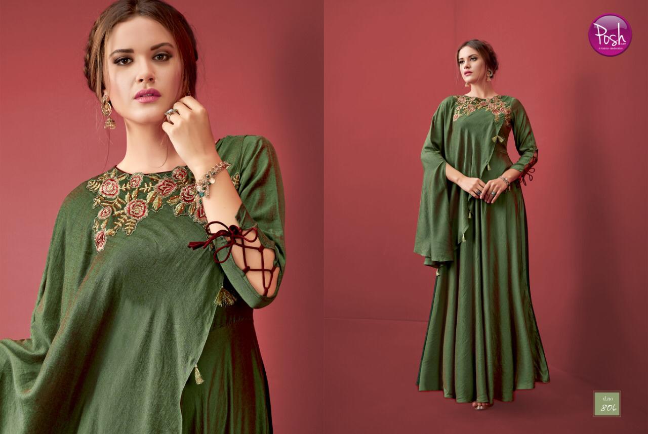 Eva By Posh 801 To 806 Series Beautiful Colorful Stylish Fancy Casual Wear & Ethnic Wear & Ready To Wear Muslin Printed Kurtis At Wholesale Price