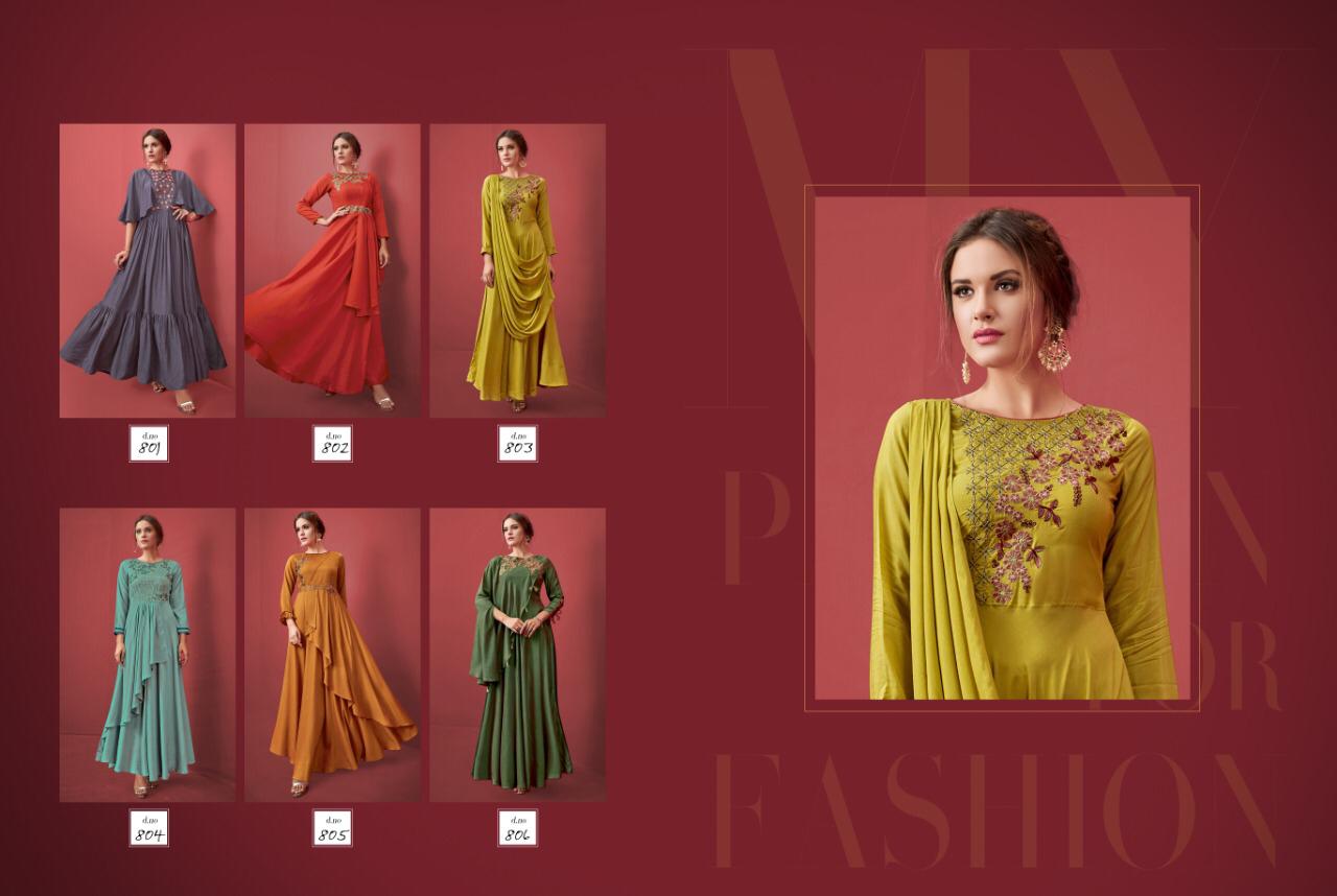 Eva By Posh 801 To 806 Series Beautiful Colorful Stylish Fancy Casual Wear & Ethnic Wear & Ready To Wear Muslin Printed Kurtis At Wholesale Price