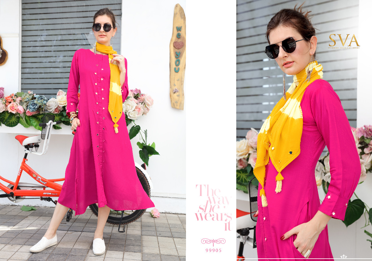 Eva By Sva 99901 To 99906 Series Designer Beautiful Stylish Fancy Colorful Casual Wear & Ethnic Wear Pure Rayon Kurtis At Wholesale Price