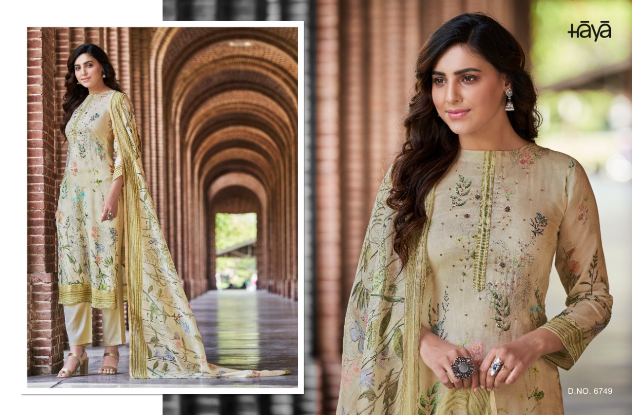Evana Vol-3 By Haya 6741 To 6751 Series Beautiful Stylish Fancy Colorful Party Wear & Ethnic Wear Collection Cotton Silk Digital Print With Work Dresses At Wholesale Price