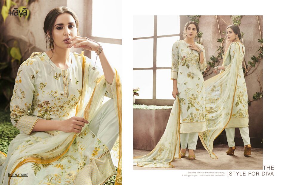 Evana By Haya 6501 To 6510 Series Beautiful Stylish Fancy Colorful Party Wear & Ethnic Wear Collection Cotton Silk With Work Dresses At Wholesale Price