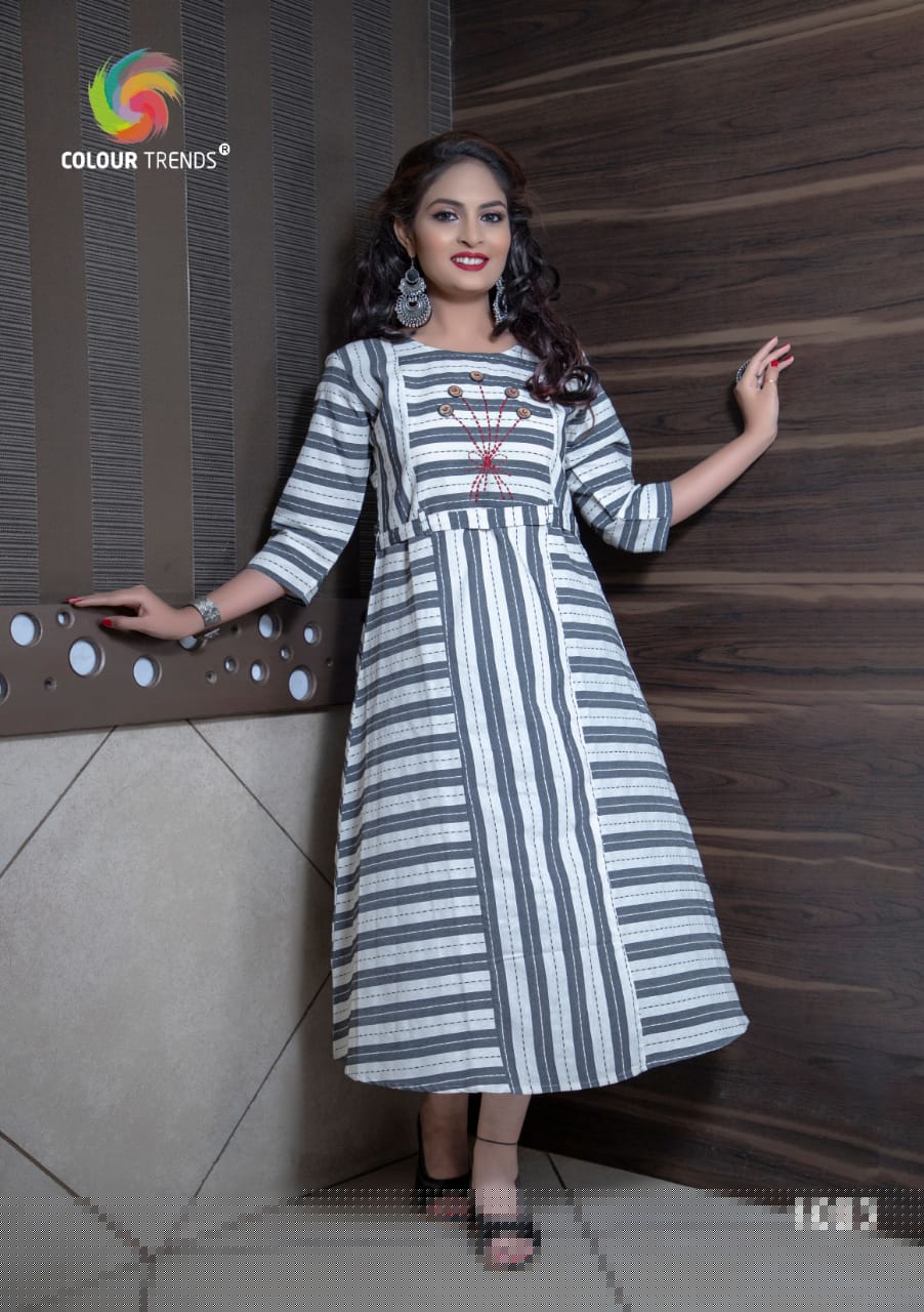 Evermore By Colour Trends 1001 To 1006 Series Beautiful Colorful Stylish Fancy Casual Wear & Ethnic Wear & Ready To Wear Handloom Print Kurtis At Wholesale Price