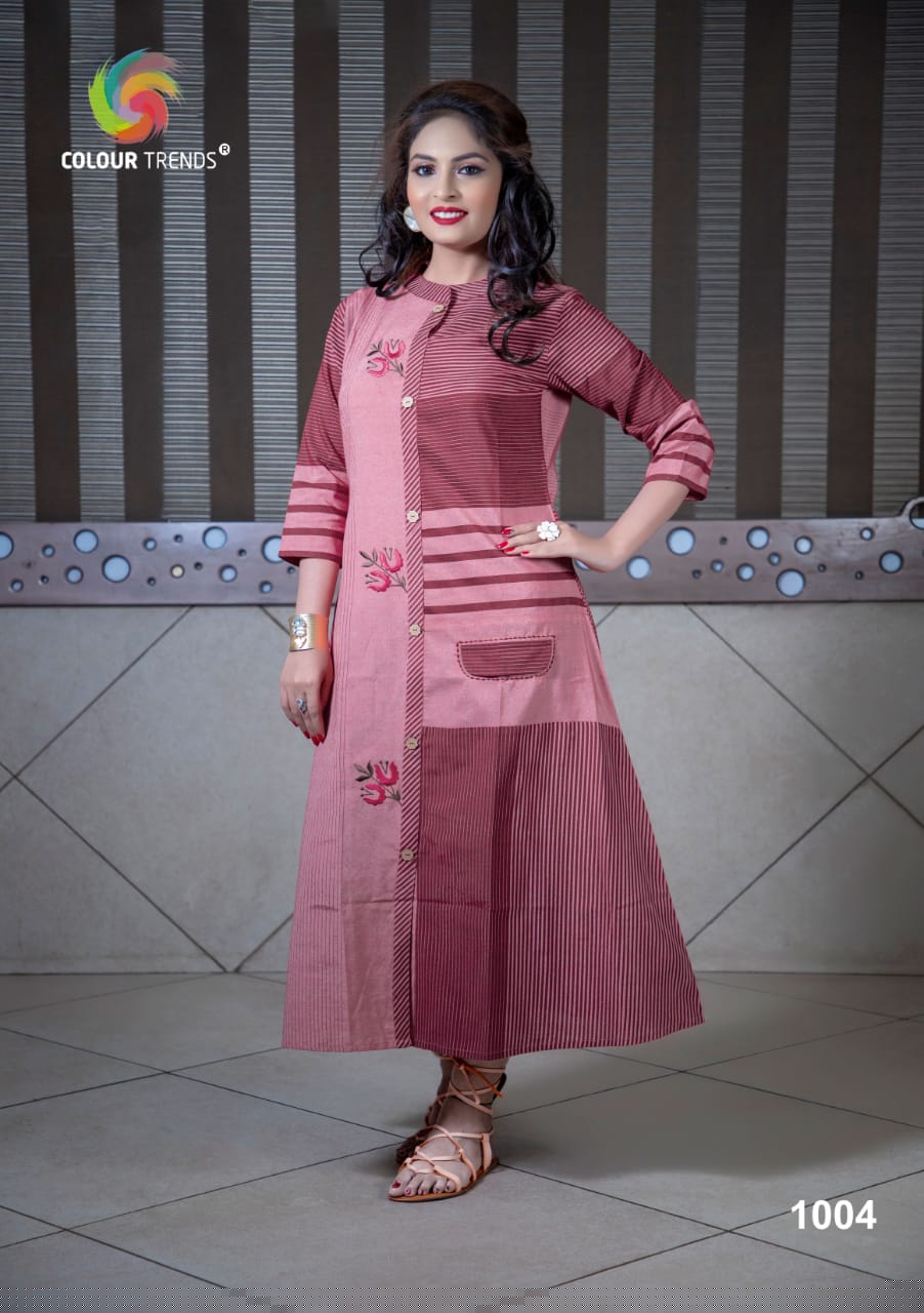 Evermore By Colour Trends 1001 To 1006 Series Beautiful Colorful Stylish Fancy Casual Wear & Ethnic Wear & Ready To Wear Handloom Print Kurtis At Wholesale Price
