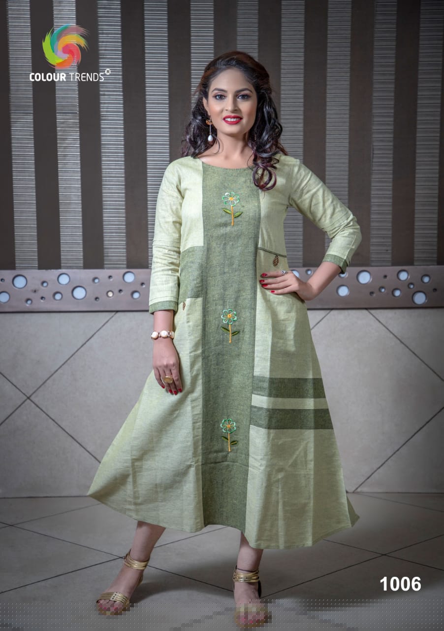 Evermore By Colour Trends 1001 To 1006 Series Beautiful Colorful Stylish Fancy Casual Wear & Ethnic Wear & Ready To Wear Handloom Print Kurtis At Wholesale Price