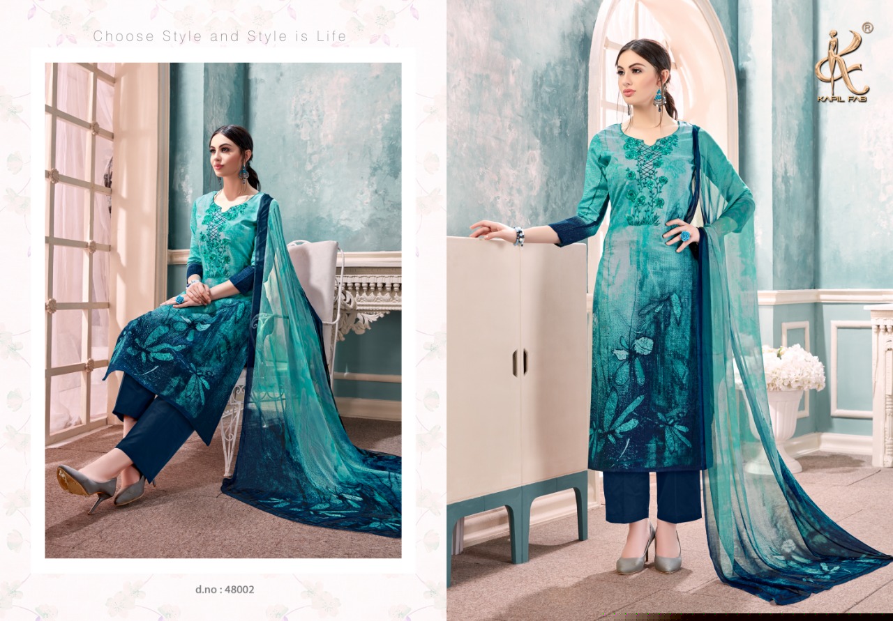 Falaq By Kapil Fab 48001 To 48008 Series Beautiful Suits Colorful Stylish Fancy Casual Wear & Ethnic Wear Cotton Satin Printed Dresses At Wholesale Price