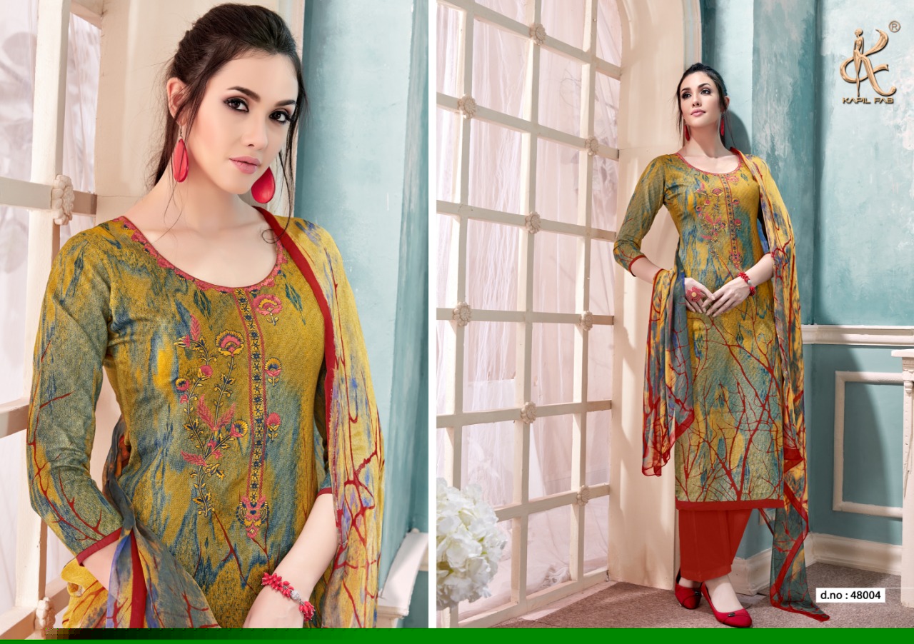 Falaq By Kapil Fab 48001 To 48008 Series Beautiful Suits Colorful Stylish Fancy Casual Wear & Ethnic Wear Cotton Satin Printed Dresses At Wholesale Price