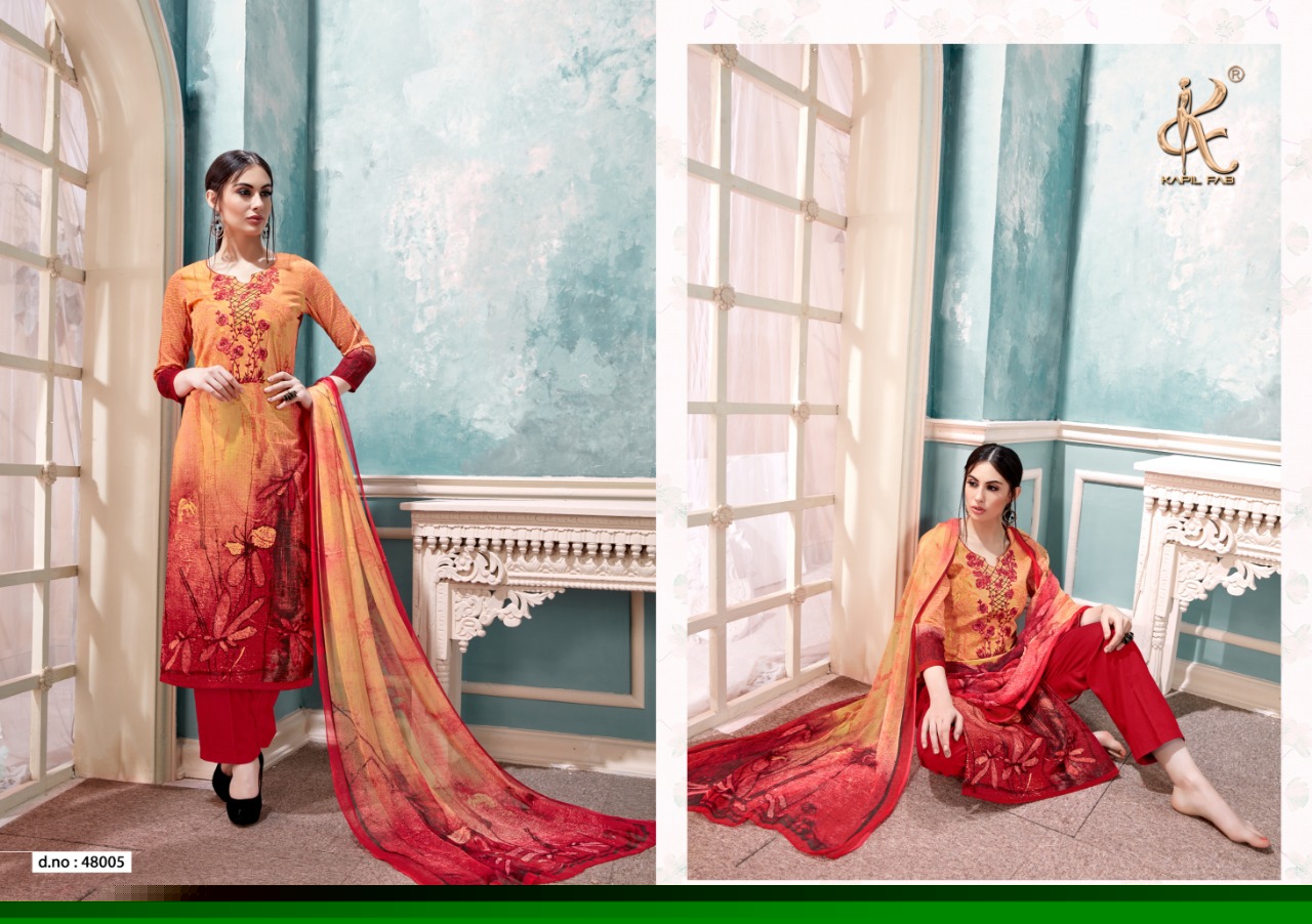 Falaq By Kapil Fab 48001 To 48008 Series Beautiful Suits Colorful Stylish Fancy Casual Wear & Ethnic Wear Cotton Satin Printed Dresses At Wholesale Price
