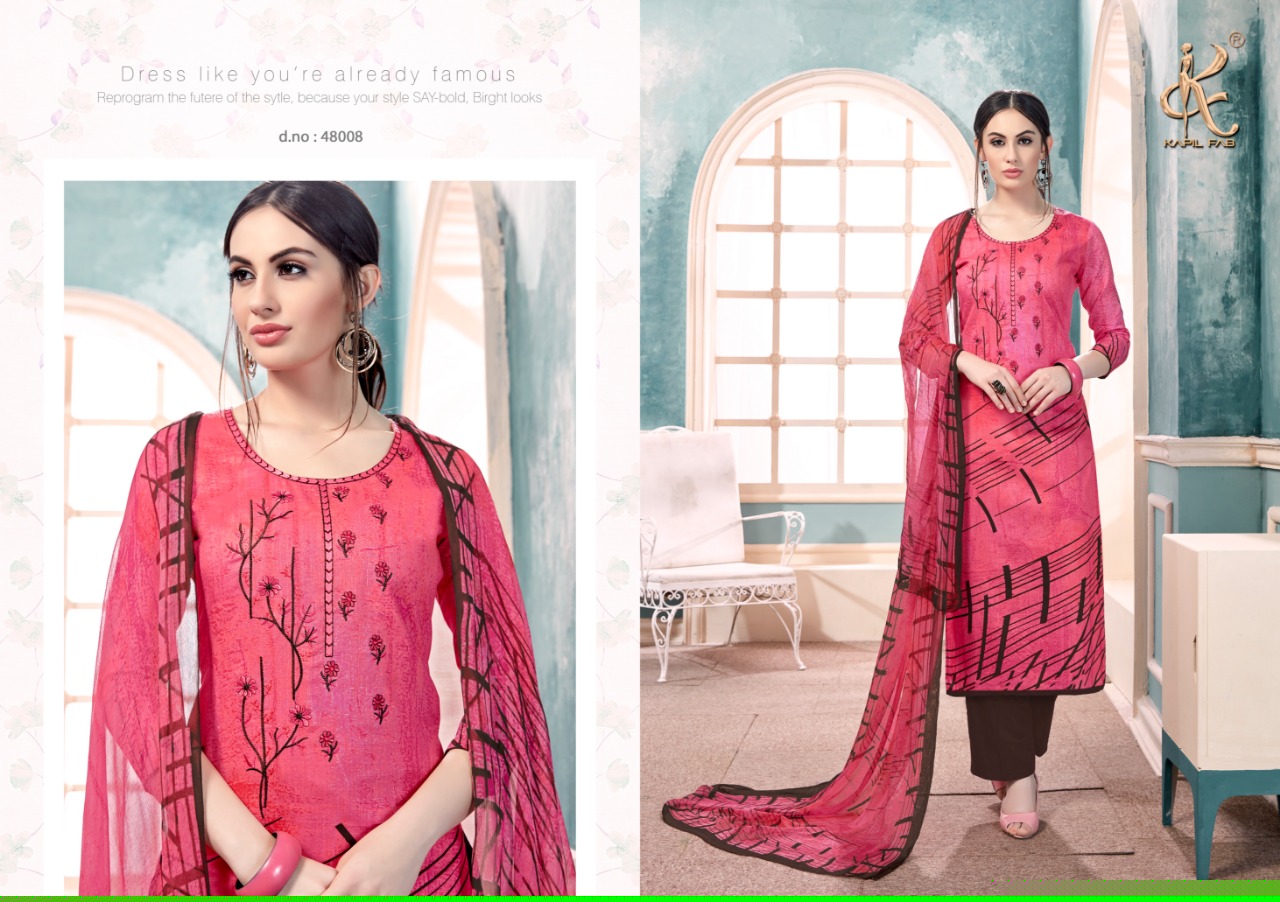 Falaq By Kapil Fab 48001 To 48008 Series Beautiful Suits Colorful Stylish Fancy Casual Wear & Ethnic Wear Cotton Satin Printed Dresses At Wholesale Price