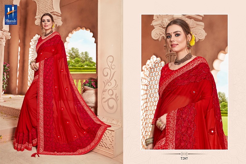 Fantasy Vol-16 By Hitansh Fashion 7283 To 7294 Series Indian Traditional Wear Collection Beautiful Stylish Fancy Colorful Party Wear & Occasional Wear Fancy Fabric With Work Sarees At Wholesale Price