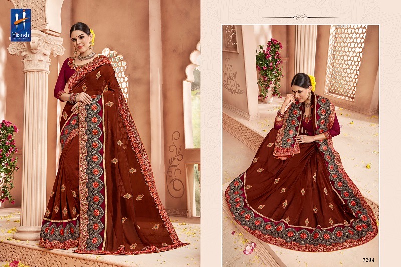 Fantasy Vol-16 By Hitansh Fashion 7283 To 7294 Series Indian Traditional Wear Collection Beautiful Stylish Fancy Colorful Party Wear & Occasional Wear Fancy Fabric With Work Sarees At Wholesale Price
