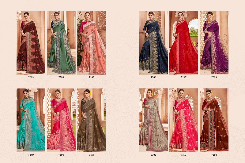 Fantasy Vol-16 By Hitansh Fashion 7283 To 7294 Series Indian Traditional Wear Collection Beautiful Stylish Fancy Colorful Party Wear & Occasional Wear Fancy Fabric With Work Sarees At Wholesale Price