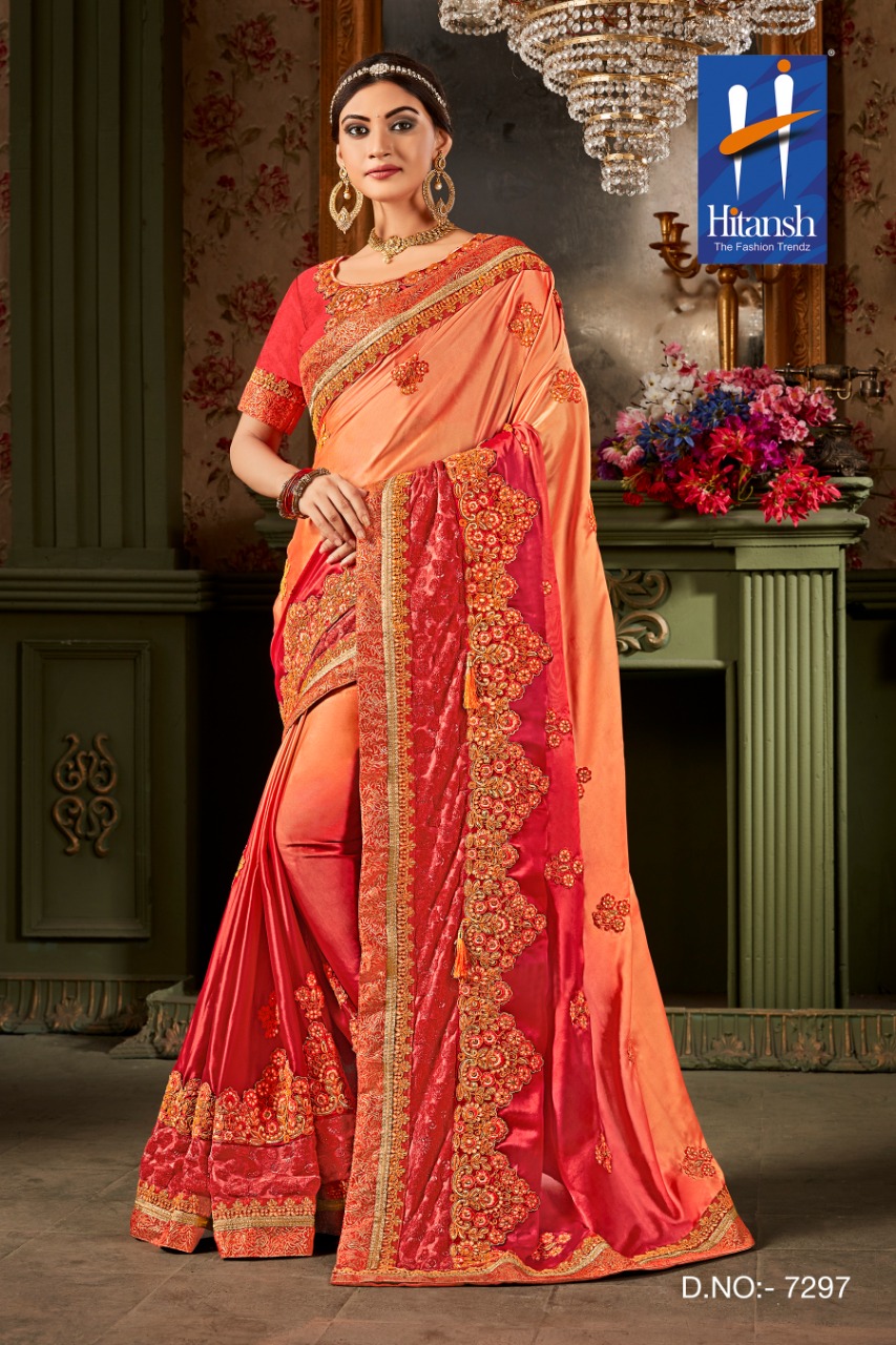 Fantasy Vol-17 By Hitansh Fashion 7295 To 7306 Series Indian Traditional Wear Collection Beautiful Stylish Fancy Colorful Party Wear & Occasional Wear Fancy Georgette And Chiffon Silk Sarees At Wholesale Price