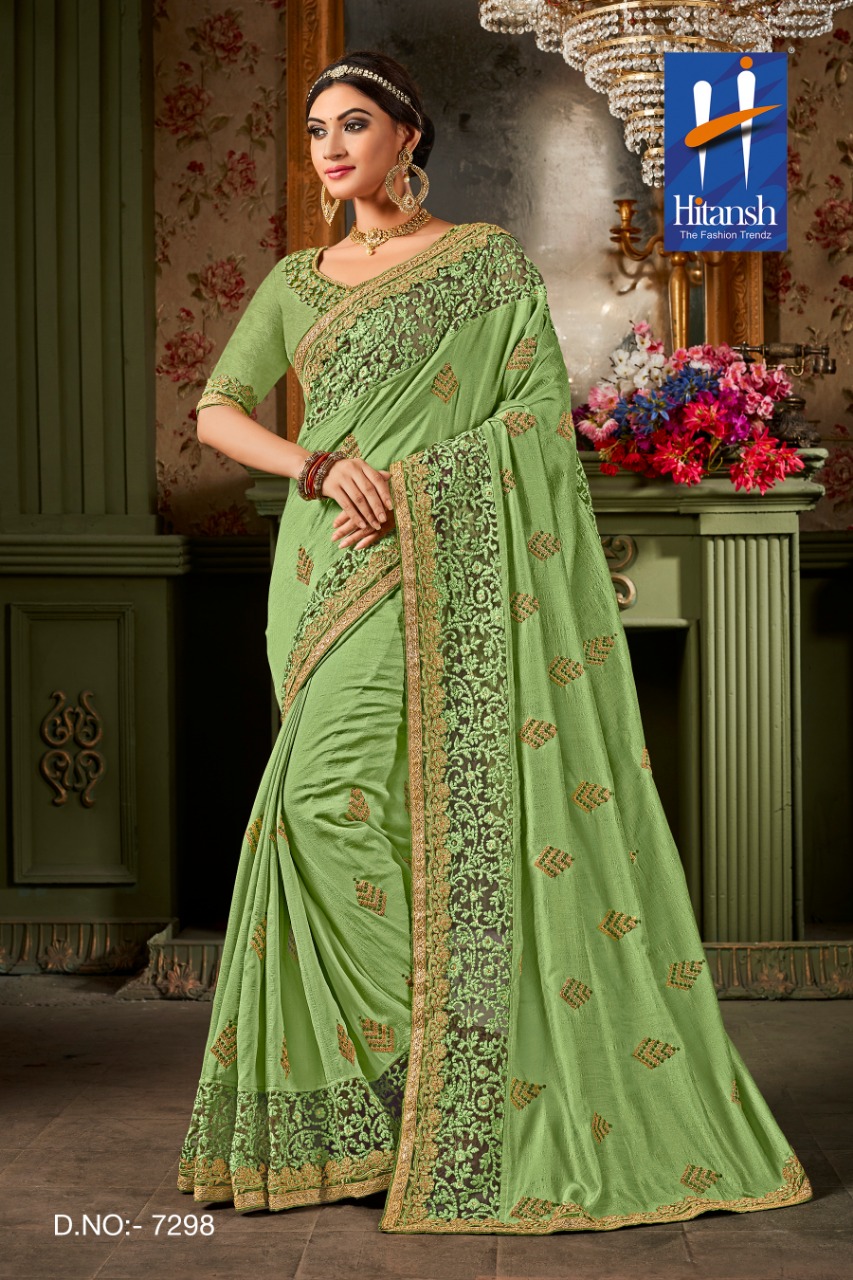 Fantasy Vol-17 By Hitansh Fashion 7295 To 7306 Series Indian Traditional Wear Collection Beautiful Stylish Fancy Colorful Party Wear & Occasional Wear Fancy Georgette And Chiffon Silk Sarees At Wholesale Price