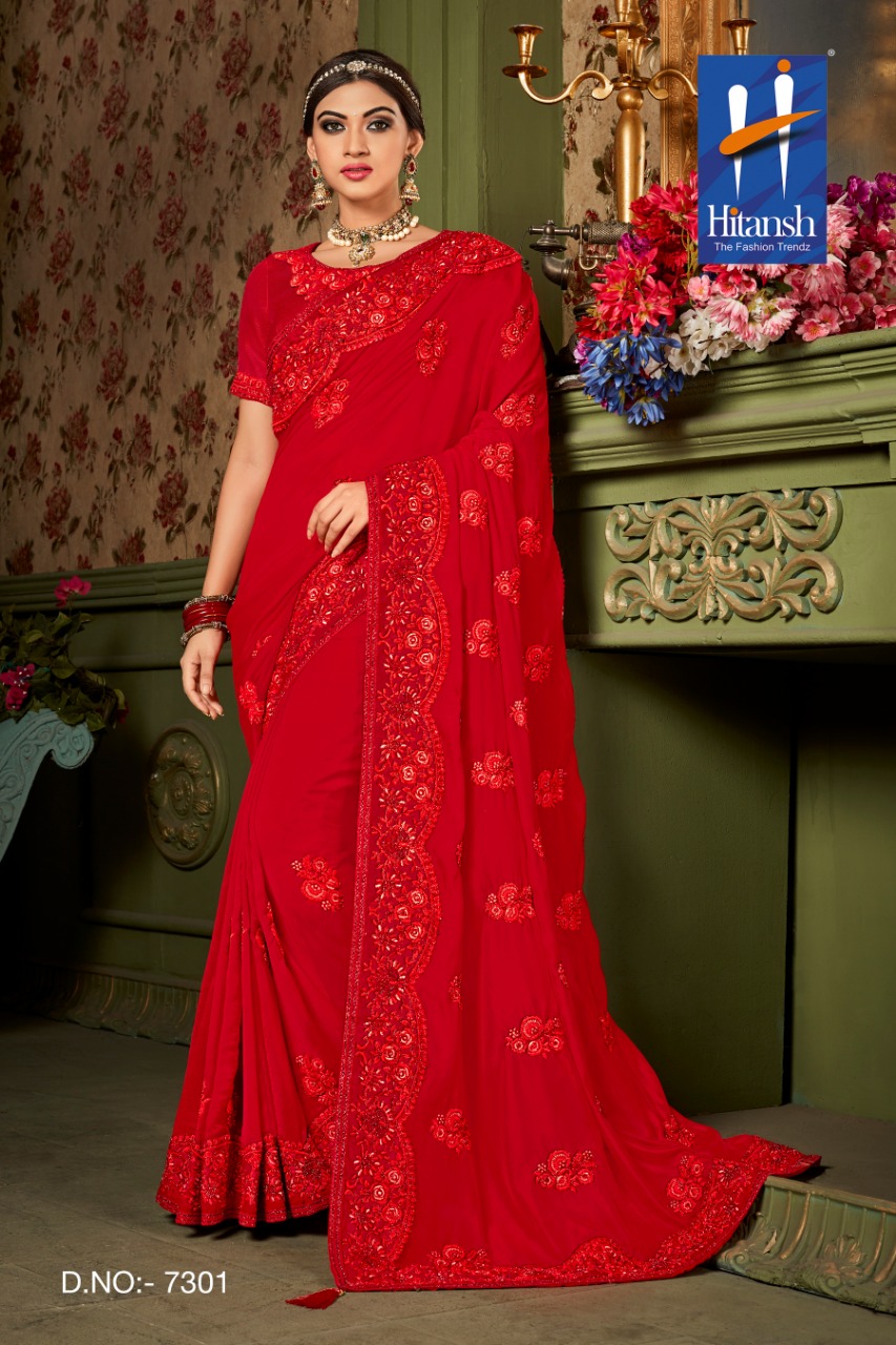 Fantasy Vol-17 By Hitansh Fashion 7295 To 7306 Series Indian Traditional Wear Collection Beautiful Stylish Fancy Colorful Party Wear & Occasional Wear Fancy Georgette And Chiffon Silk Sarees At Wholesale Price
