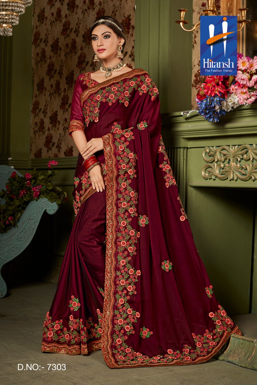 Fantasy Vol-17 By Hitansh Fashion 7295 To 7306 Series Indian Traditional Wear Collection Beautiful Stylish Fancy Colorful Party Wear & Occasional Wear Fancy Georgette And Chiffon Silk Sarees At Wholesale Price