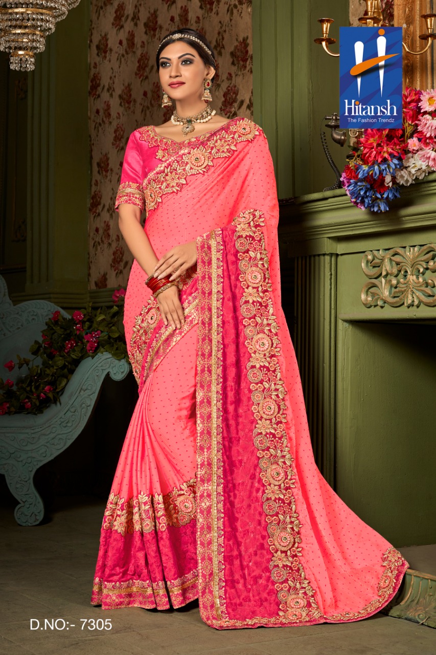 Fantasy Vol-17 By Hitansh Fashion 7295 To 7306 Series Indian Traditional Wear Collection Beautiful Stylish Fancy Colorful Party Wear & Occasional Wear Fancy Georgette And Chiffon Silk Sarees At Wholesale Price
