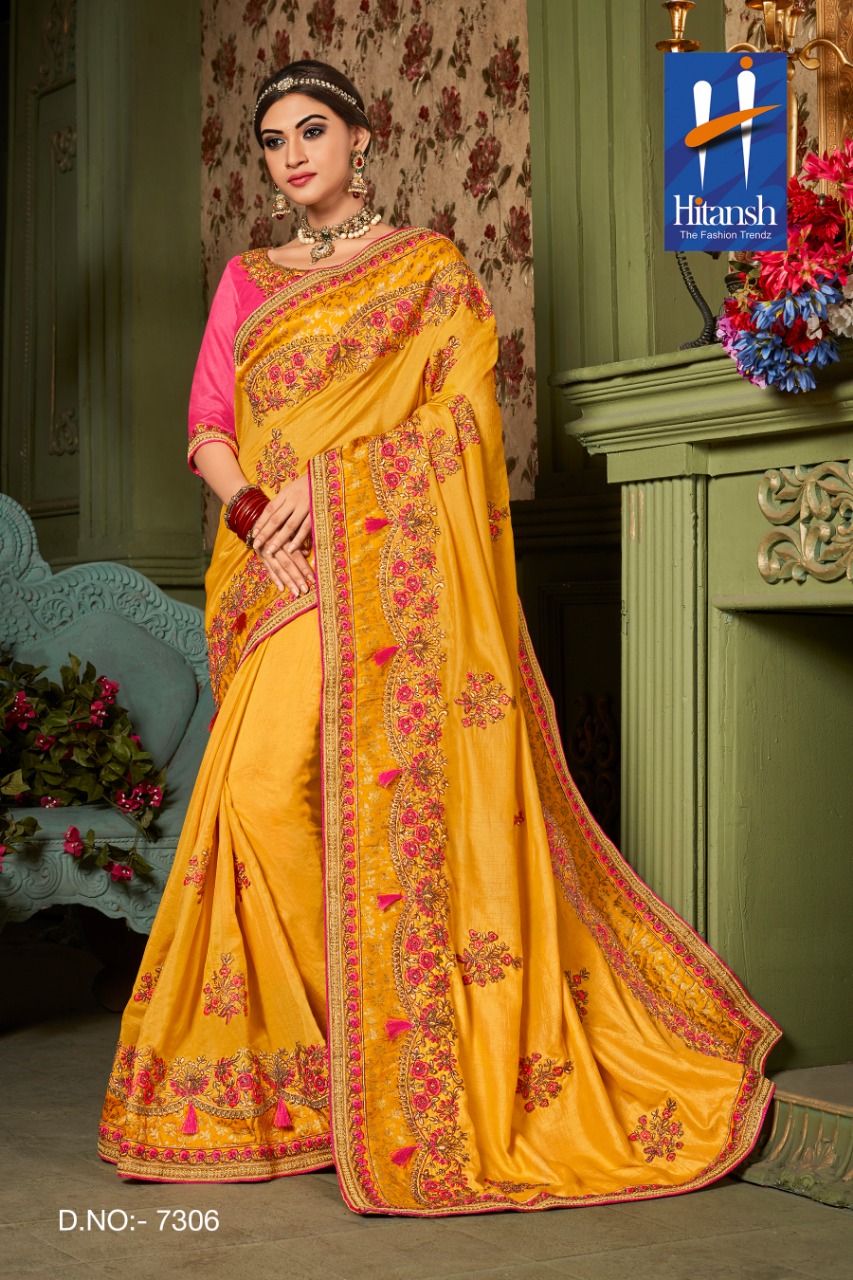 Fantasy Vol-17 By Hitansh Fashion 7295 To 7306 Series Indian Traditional Wear Collection Beautiful Stylish Fancy Colorful Party Wear & Occasional Wear Fancy Georgette And Chiffon Silk Sarees At Wholesale Price