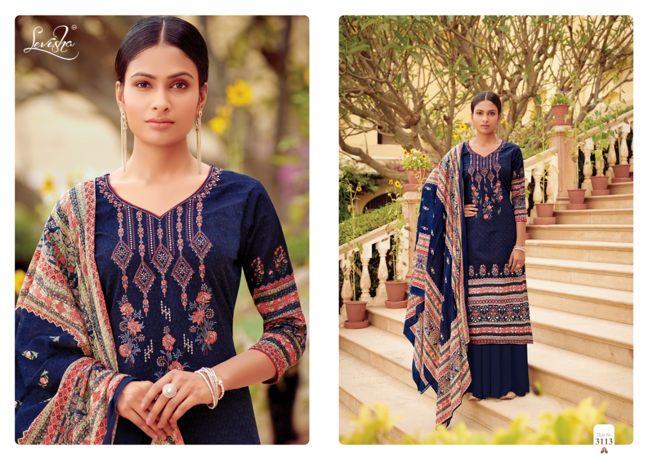 Farda By Levisha 3113 To 3122 Series Designer Suits Collection Beautiful Stylish Fancy Colorful Party Wear & Occasional Wear Satin Cotton Print With Self Embroidery Dresses At Wholesale Price