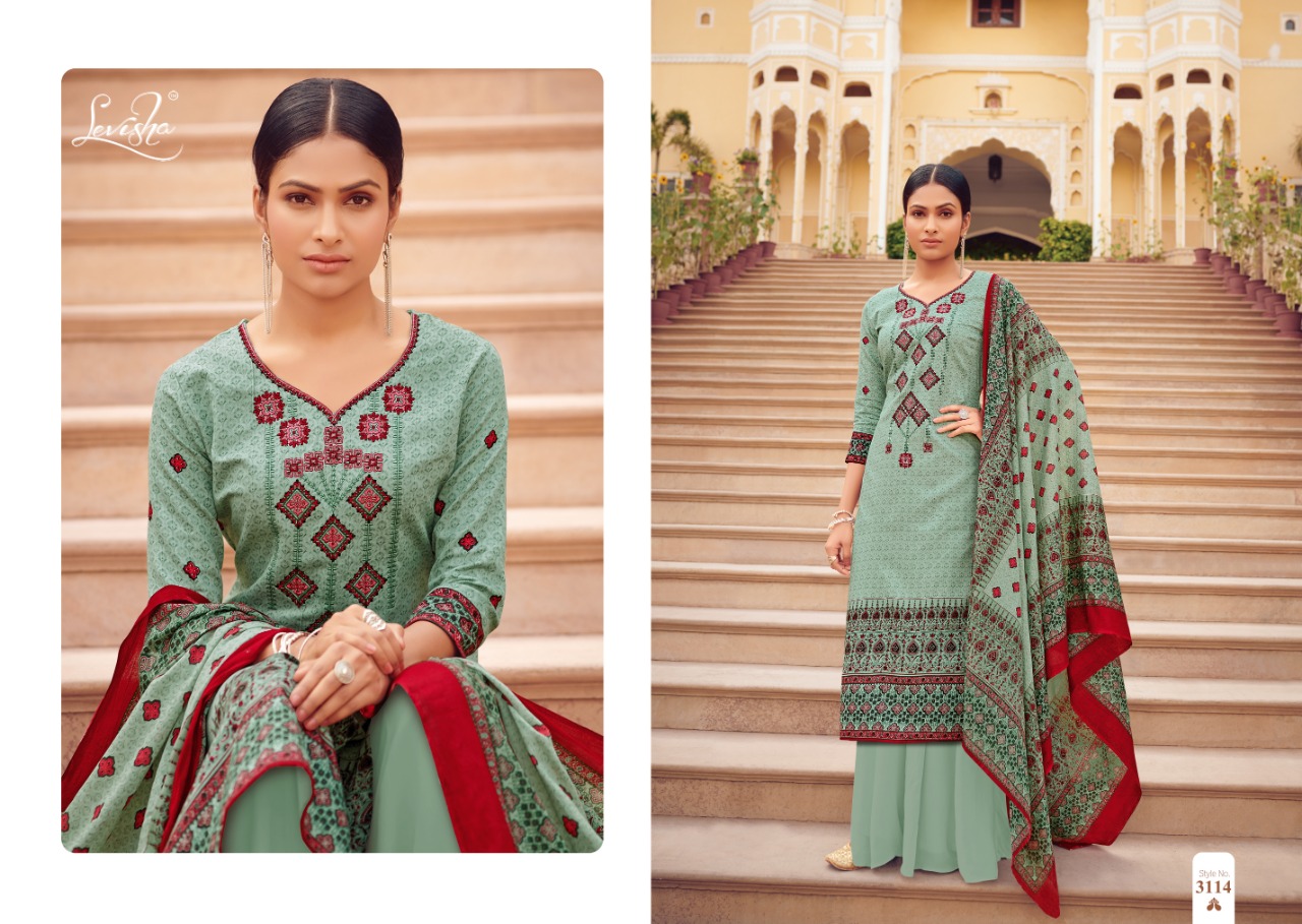 Farda By Levisha 3113 To 3122 Series Designer Suits Collection Beautiful Stylish Fancy Colorful Party Wear & Occasional Wear Satin Cotton Print With Self Embroidery Dresses At Wholesale Price