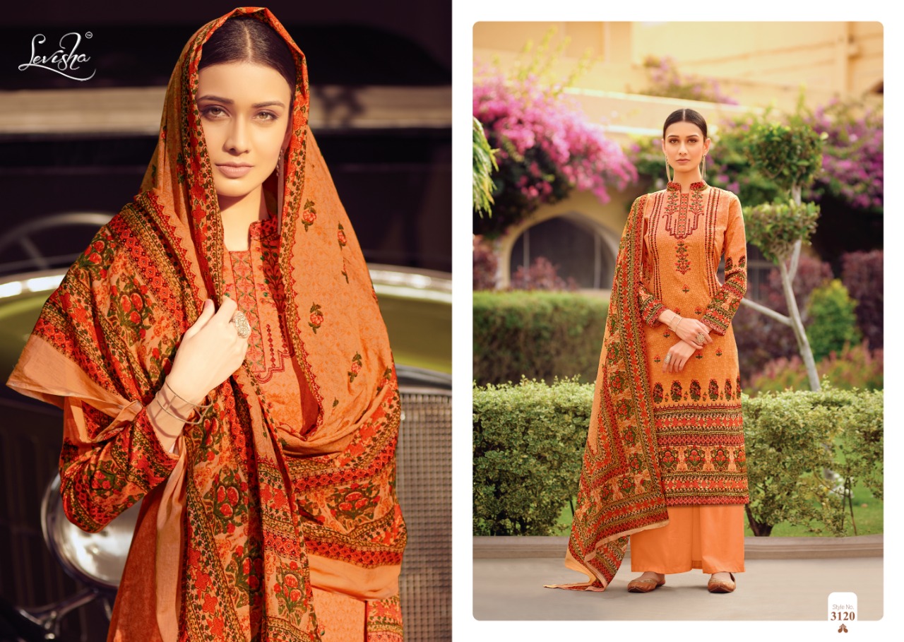 Farda By Levisha 3113 To 3122 Series Designer Suits Collection Beautiful Stylish Fancy Colorful Party Wear & Occasional Wear Satin Cotton Print With Self Embroidery Dresses At Wholesale Price