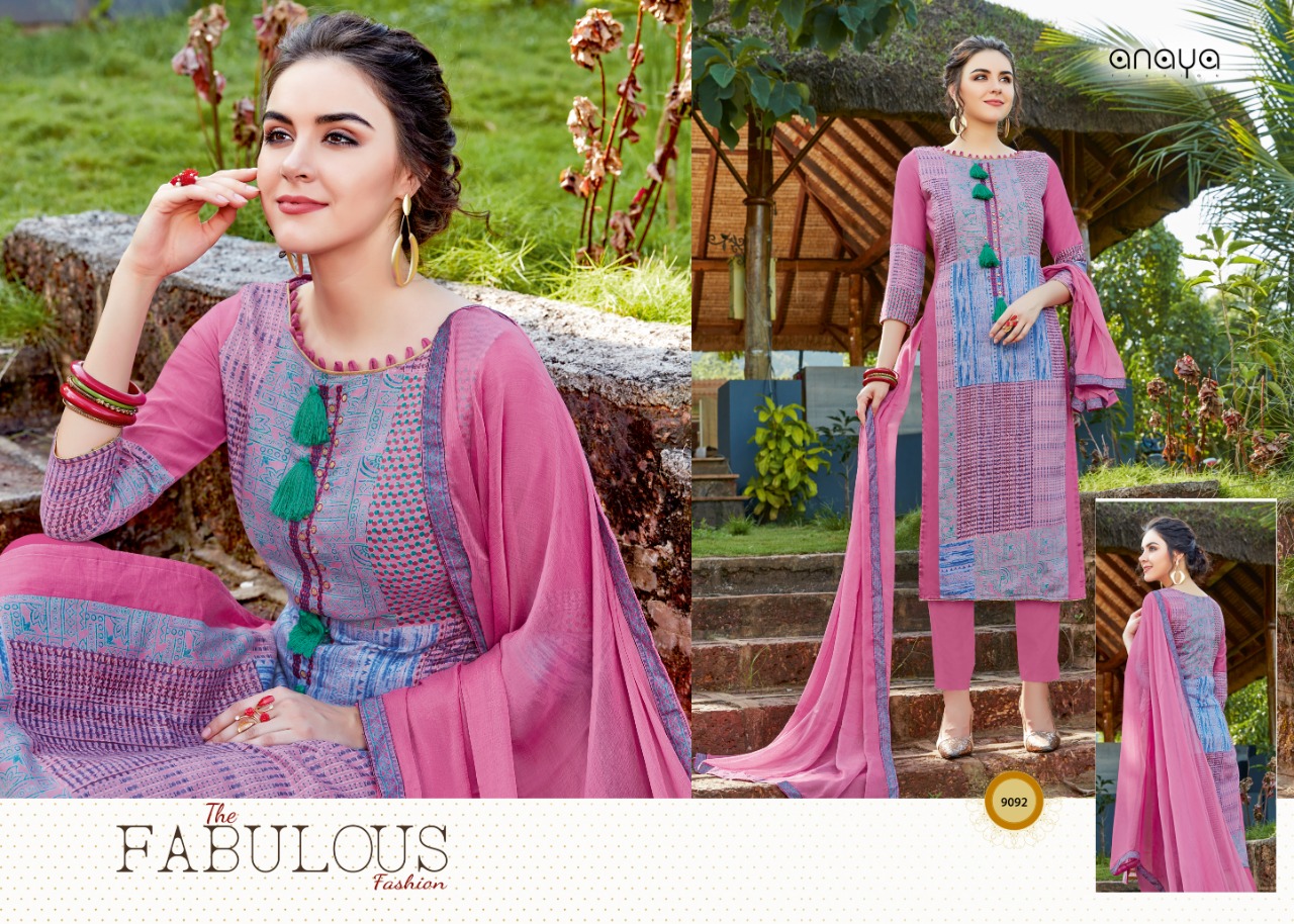 Farheen By Anaya 9091 To 9100 Series Designer Suits Beautiful Stylish Fancy Colorful Party Wear & Occasional Wear Glace Satin Dresses At Wholesale Price