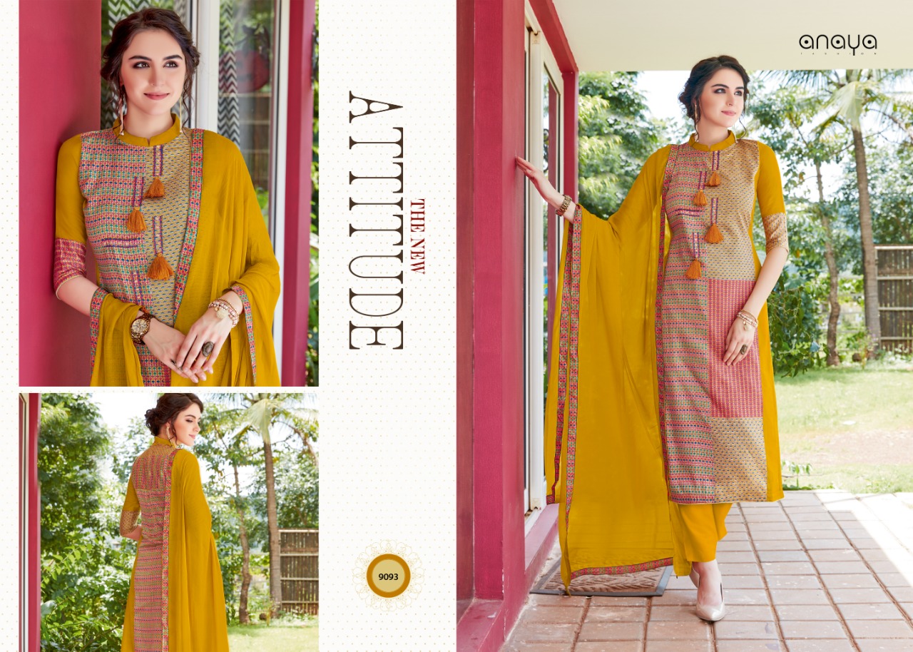 Farheen By Anaya 9091 To 9100 Series Designer Suits Beautiful Stylish Fancy Colorful Party Wear & Occasional Wear Glace Satin Dresses At Wholesale Price