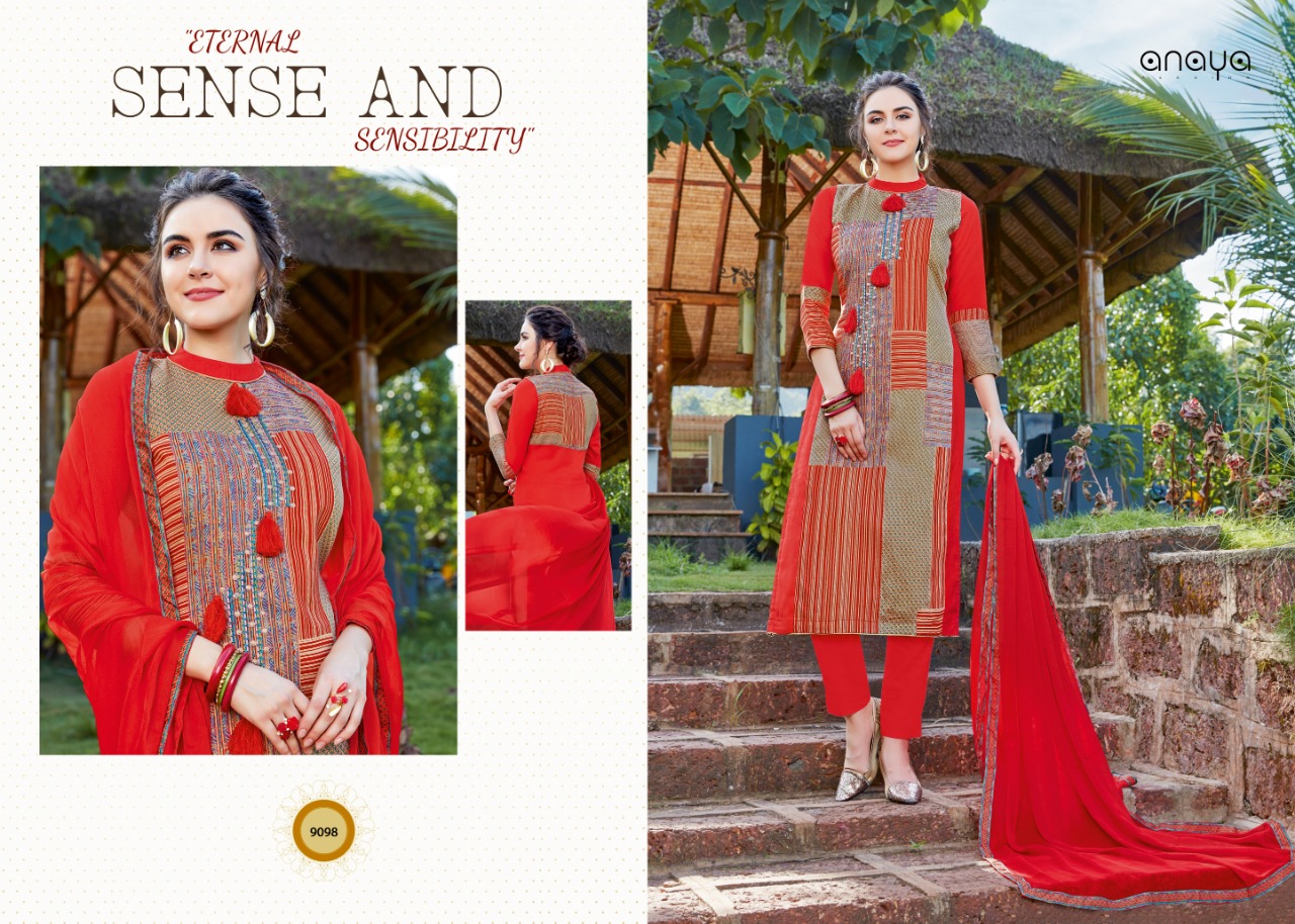 Farheen By Anaya 9091 To 9100 Series Designer Suits Beautiful Stylish Fancy Colorful Party Wear & Occasional Wear Glace Satin Dresses At Wholesale Price