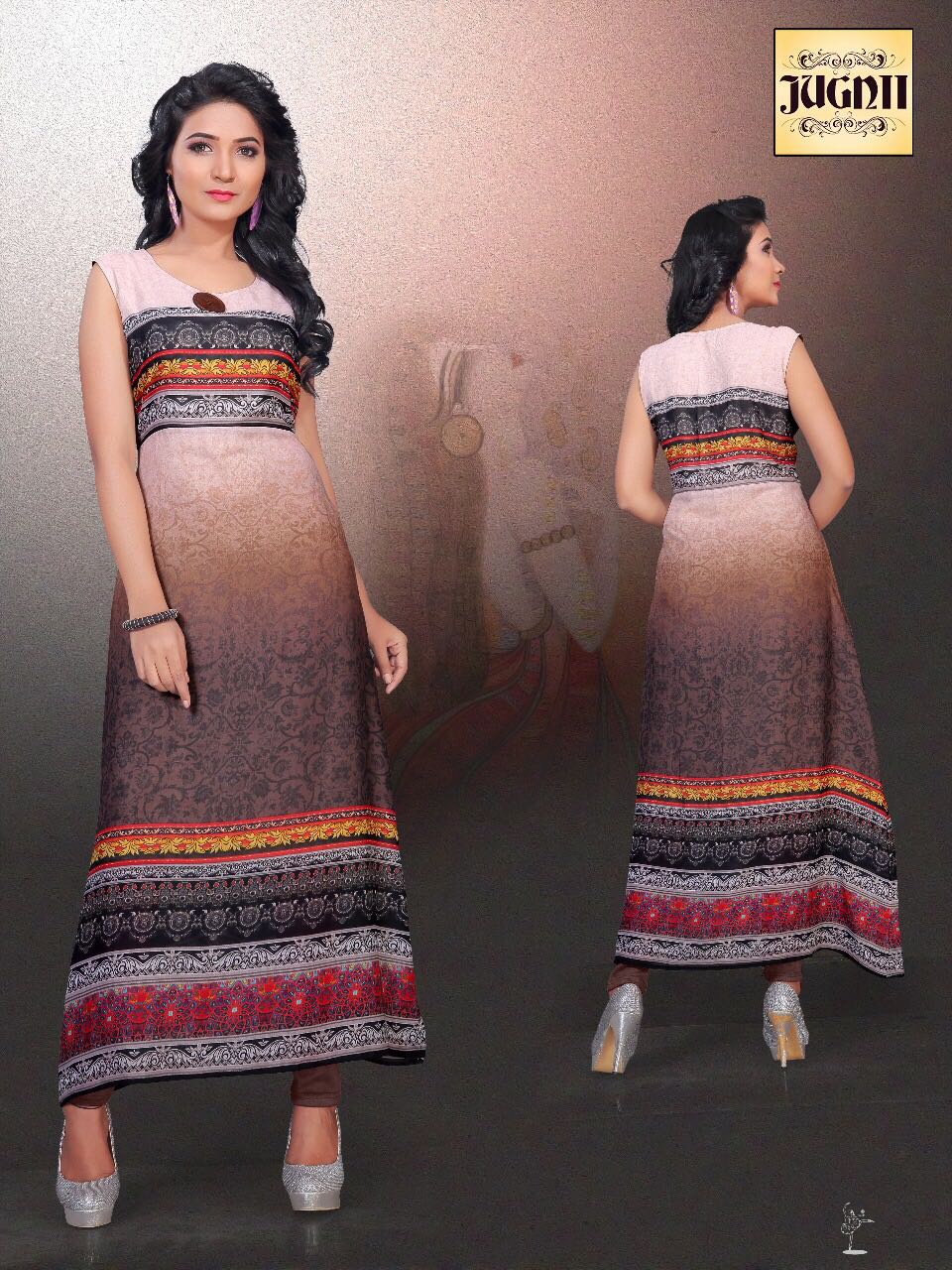 Fascination By Jugnii 01 To 08 Series Designer Beautiful Stylish Fancy Colorful Party Wear & Ethnic Wear Collection Crepe Printed Kurtis At Wholesale Price