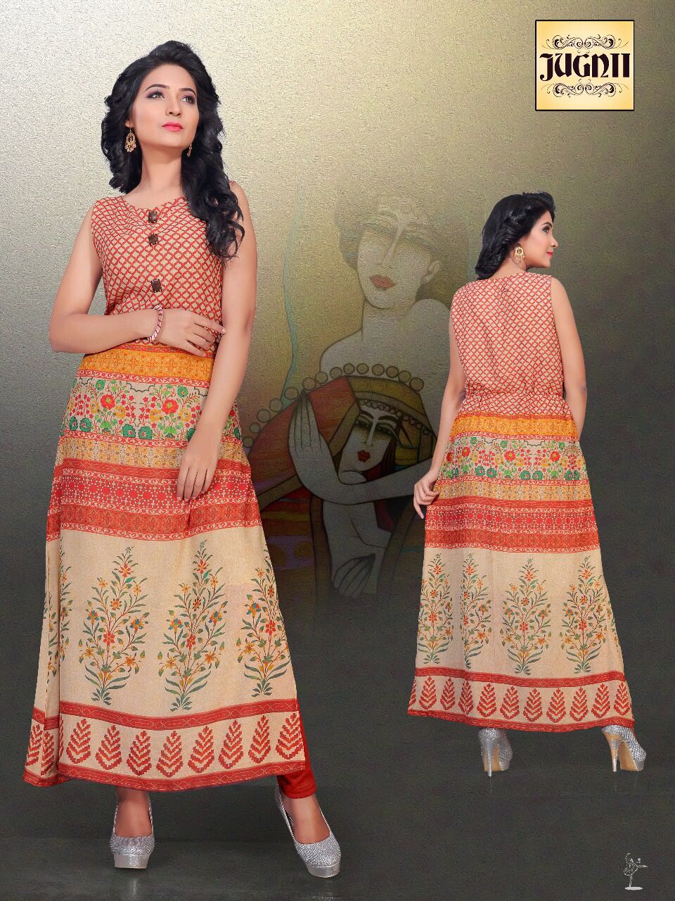 Fascination By Jugnii 01 To 08 Series Designer Beautiful Stylish Fancy Colorful Party Wear & Ethnic Wear Collection Crepe Printed Kurtis At Wholesale Price