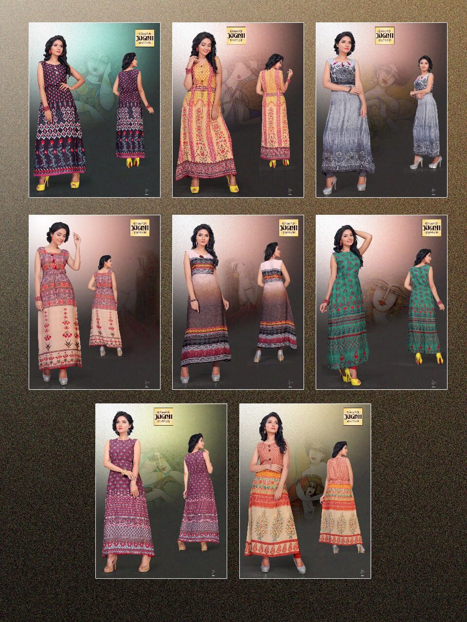 Fascination By Jugnii 01 To 08 Series Designer Beautiful Stylish Fancy Colorful Party Wear & Ethnic Wear Collection Crepe Printed Kurtis At Wholesale Price