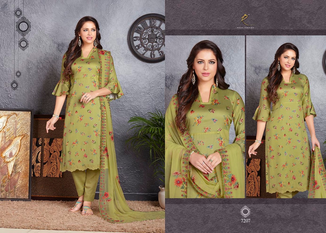 Fashion Delight By Rakhi Fashion 7207 To 7214 Series Beautiful Suits Collection Beautiful Stylish Fancy Colorful Casual Wear & Ethnic Wear Glace Cotton Dresses At Wholesale Price