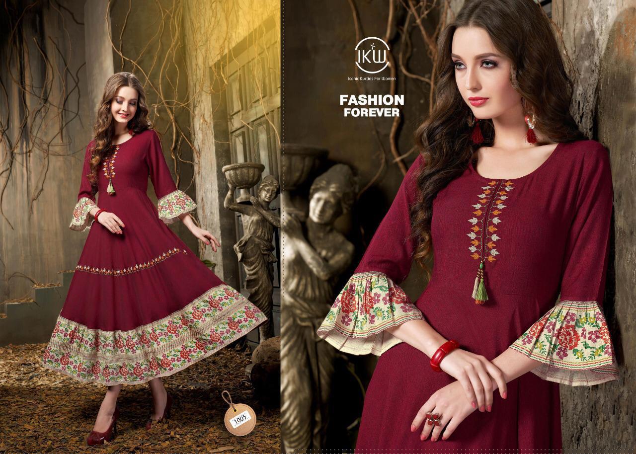 Fashion Forever Vol-1 By Ikw Designs  Style 1001 To 1006 Series Beautiful Collection Suits Stylish Fancy Colorful Casual Wear & Ethnic Wear Premium Cloth Kurtis At Wholesale Price