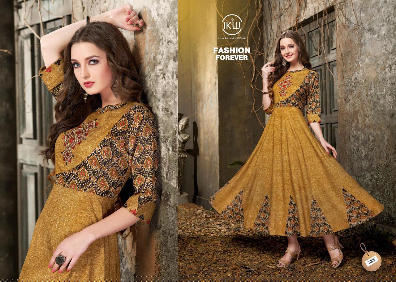 Fashion Forever Vol-1 By Ikw Designs Style 1001 To 1006 Series Beautiful Collection Suits Stylish Fancy Colorful Casual Wear & Ethnic Wear Premium Cloth Kurtis At Wholesale Price