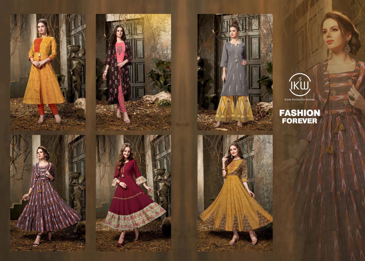 Fashion Forever Vol-1 By Ikw Designs Style 1001 To 1006 Series Beautiful Collection Suits Stylish Fancy Colorful Casual Wear & Ethnic Wear Premium Cloth Kurtis At Wholesale Price