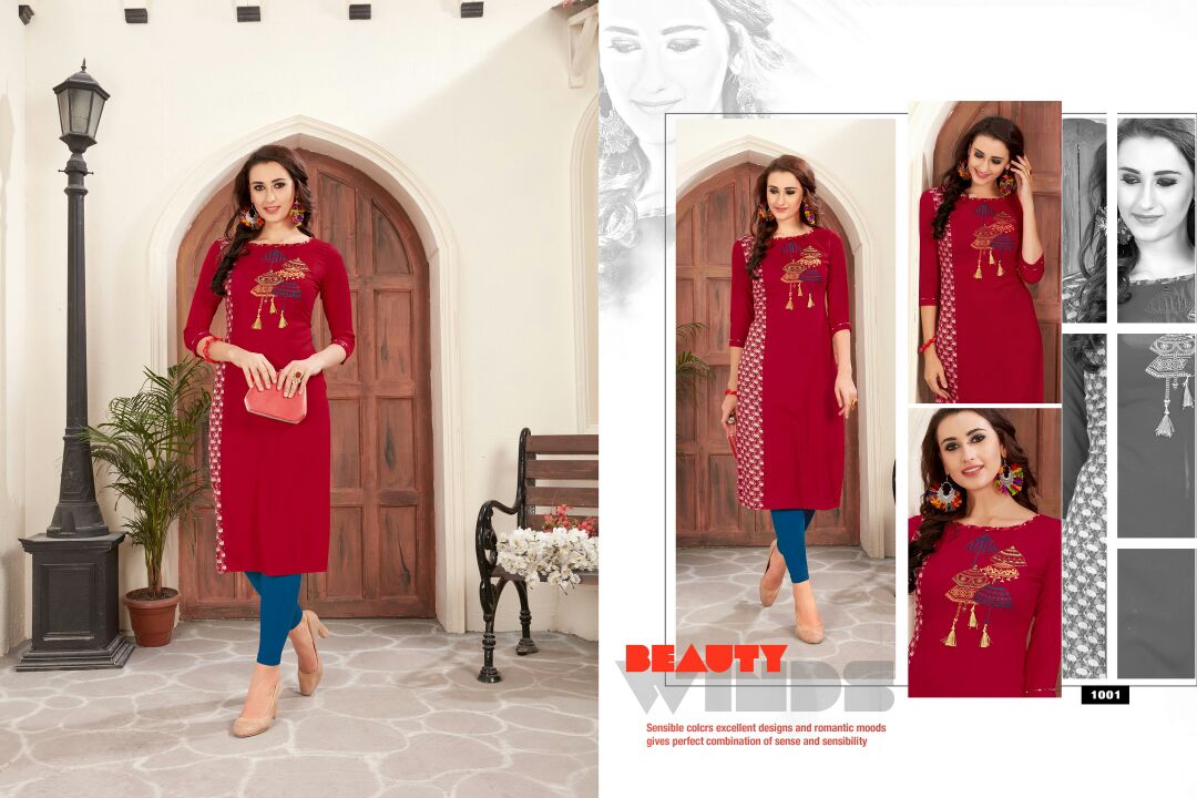 Fashion Grace By Veera Tex 1001 To 1006 Series Stylish Colorful Fancy Beautiful Party Wear & Ethnic Wear Rayon Printed Kurtis At Wholesale Price