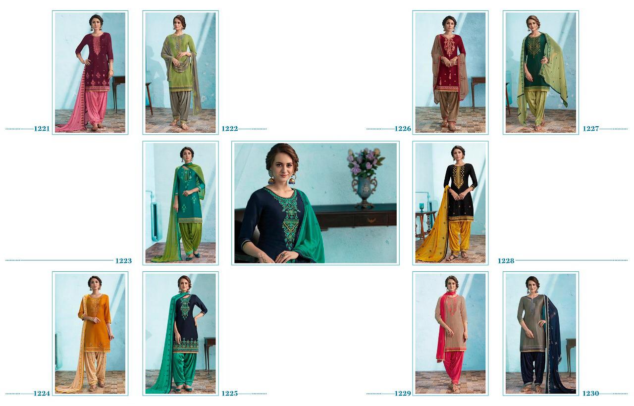 Fashion Of Patiala-24 By Kajree Fashion 1221 To 1230 Series Designer Patiyala Suits Collection Beautiful Stylish Fancy Colorful Party Wear & Ethnic Wear Cotton Satin Dresses At Wholesale Price