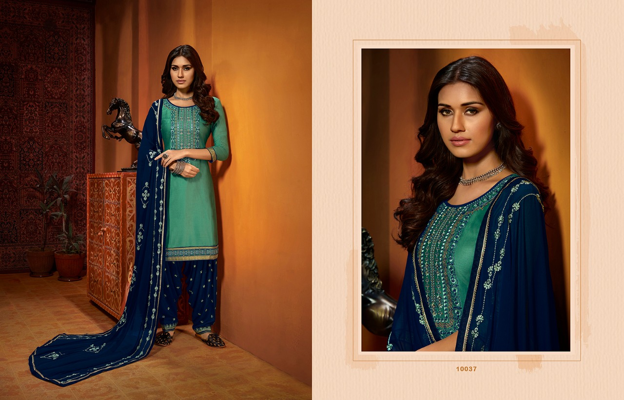 Fashion Of Patiala-25 By Kajree Fashion 10031 To 10040 Series Designer Patiyala Suits Collection Beautiful Stylish Fancy Colorful Party Wear & Ethnic Wear Cotton Satin Dresses At Wholesale Price