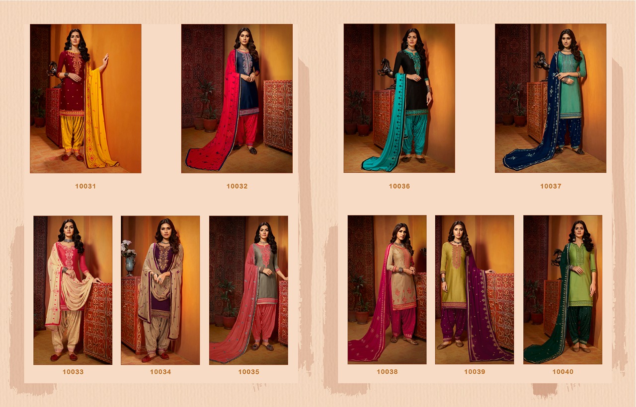 Fashion Of Patiala-25 By Kajree Fashion 10031 To 10040 Series Designer Patiyala Suits Collection Beautiful Stylish Fancy Colorful Party Wear & Ethnic Wear Cotton Satin Dresses At Wholesale Price