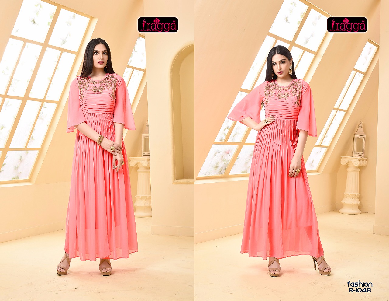 Fashion By Ragga 1048 To 1054 Series Designer Colorful Stylish Fancy Beautiful Casual Wear & Party Wear Georgette Kurtis At Wholesale Price
