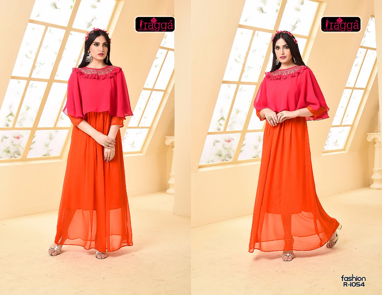 Fashion By Ragga 1048 To 1054 Series Designer Colorful Stylish Fancy Beautiful Casual Wear & Party Wear Georgette Kurtis At Wholesale Price