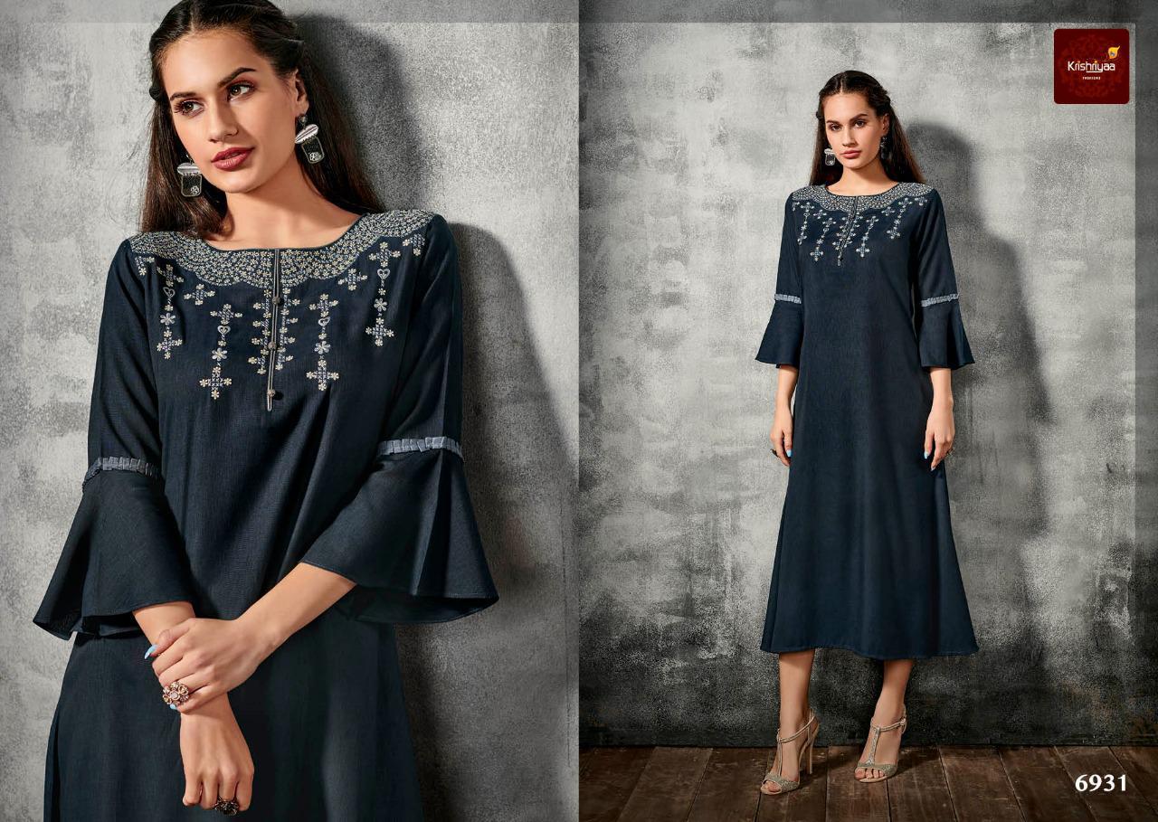 Fashion Remix By Krishriyaa 6931 To 6940 Series Beautiful Stylish Fancy Colorful Casual Wear & Ethnic Wear & Ready To Wear Viscose Slub Kurtis At Wholesale Price