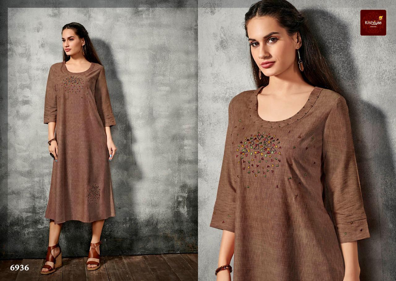 Fashion Remix By Krishriyaa 6931 To 6940 Series Beautiful Stylish Fancy Colorful Casual Wear & Ethnic Wear & Ready To Wear Viscose Slub Kurtis At Wholesale Price