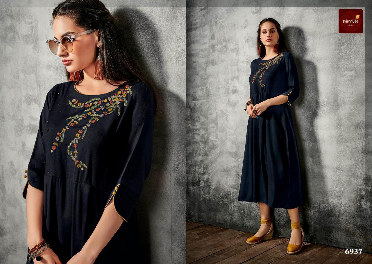 Fashion Remix By Krishriyaa 6931 To 6940 Series Beautiful Stylish Fancy Colorful Casual Wear & Ethnic Wear & Ready To Wear Viscose Slub Kurtis At Wholesale Price