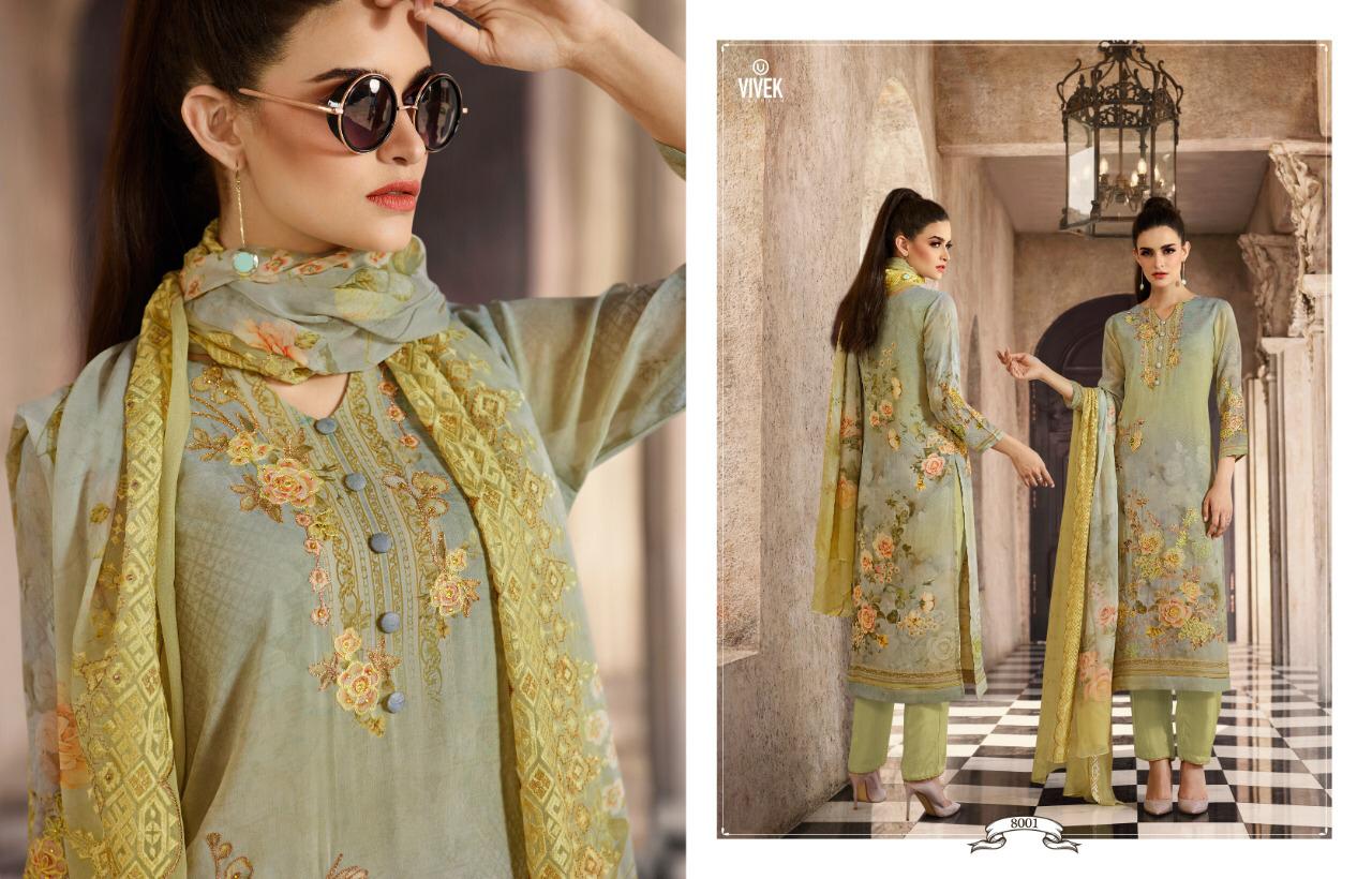 Fashion World Eid Collection By Vivek Fashion 8001 To 8008 Series Indian Traditional Wear Collection Beautiful Stylish Fancy Colorful Party Wear & Occasional Wear Georgette Digital Print With Jari Embroidery Work Dress At Wholesale Price