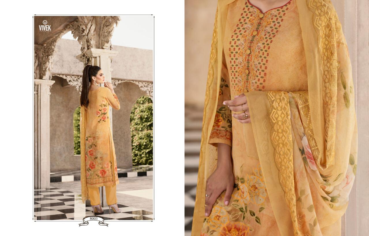 Fashion World Eid Collection By Vivek Fashion 8001 To 8008 Series Indian Traditional Wear Collection Beautiful Stylish Fancy Colorful Party Wear & Occasional Wear Georgette Digital Print With Jari Embroidery Work Dress At Wholesale Price