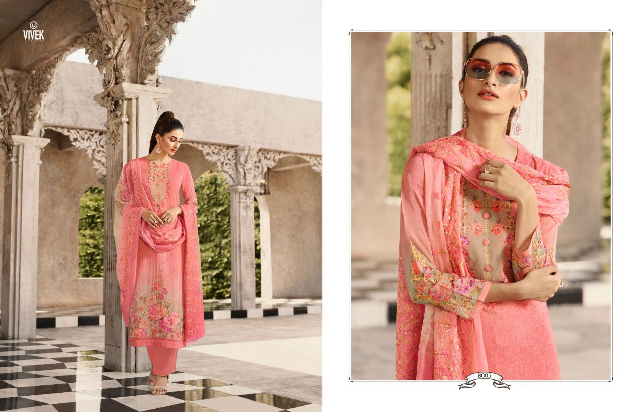 Fashion World Eid Collection By Vivek Fashion 8001 To 8008 Series Indian Traditional Wear Collection Beautiful Stylish Fancy Colorful Party Wear & Occasional Wear Georgette Digital Print With Jari Embroidery Work Dress At Wholesale Price