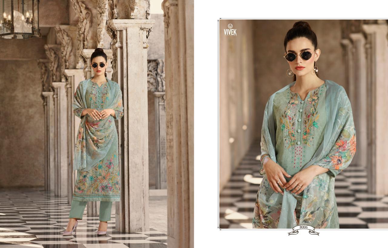 Fashion World Eid Collection By Vivek Fashion 8001 To 8008 Series Indian Traditional Wear Collection Beautiful Stylish Fancy Colorful Party Wear & Occasional Wear Georgette Digital Print With Jari Embroidery Work Dress At Wholesale Price