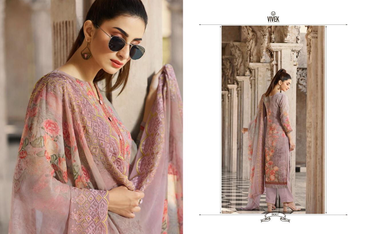 Fashion World Eid Collection By Vivek Fashion 8001 To 8008 Series Indian Traditional Wear Collection Beautiful Stylish Fancy Colorful Party Wear & Occasional Wear Georgette Digital Print With Jari Embroidery Work Dress At Wholesale Price