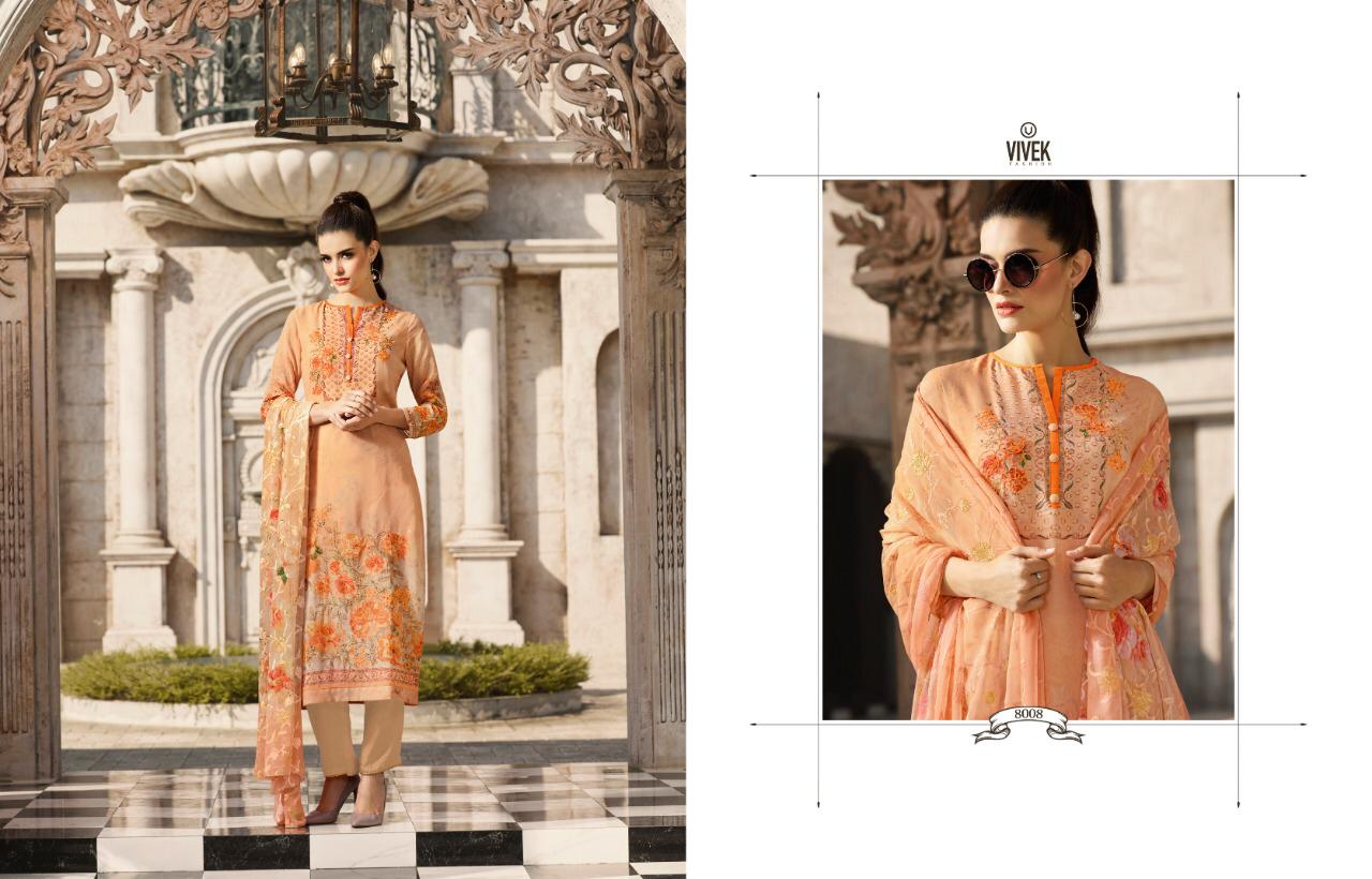 Fashion World Eid Collection By Vivek Fashion 8001 To 8008 Series Indian Traditional Wear Collection Beautiful Stylish Fancy Colorful Party Wear & Occasional Wear Georgette Digital Print With Jari Embroidery Work Dress At Wholesale Price