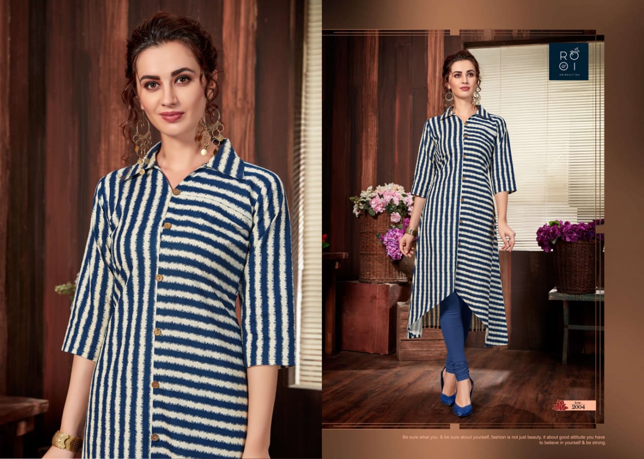 Fashion Club By Rooi Design 2001 To 2010 Series Stylish Colorful Fancy Beautiful Casual Wear & Ethnic Wear & Ready To Wear Heavy Cotton Flex, Cotton Linen, Cotton Gold Printed Kurtis At Wholesale Price